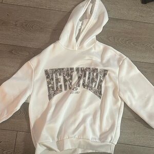 White New York Graphic Hoodie